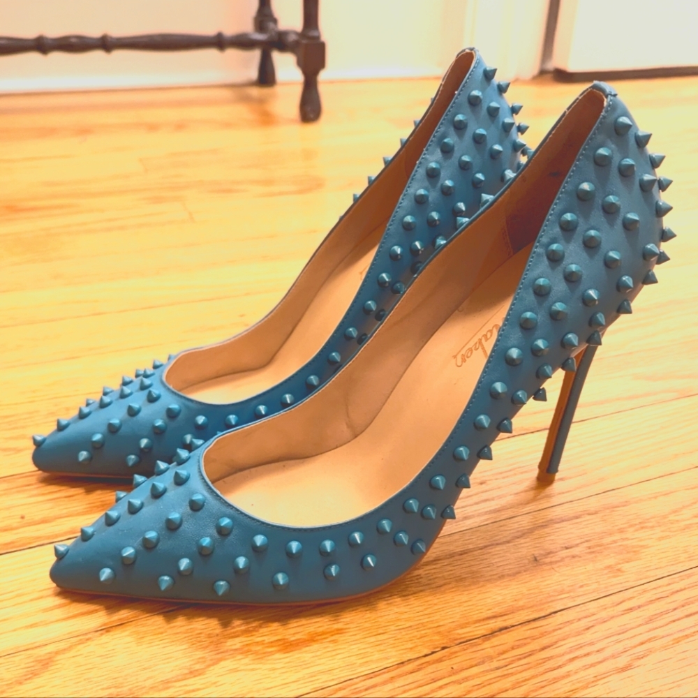 Men's sz 11 - Sexy Studded High Heels - Teal - Like New!